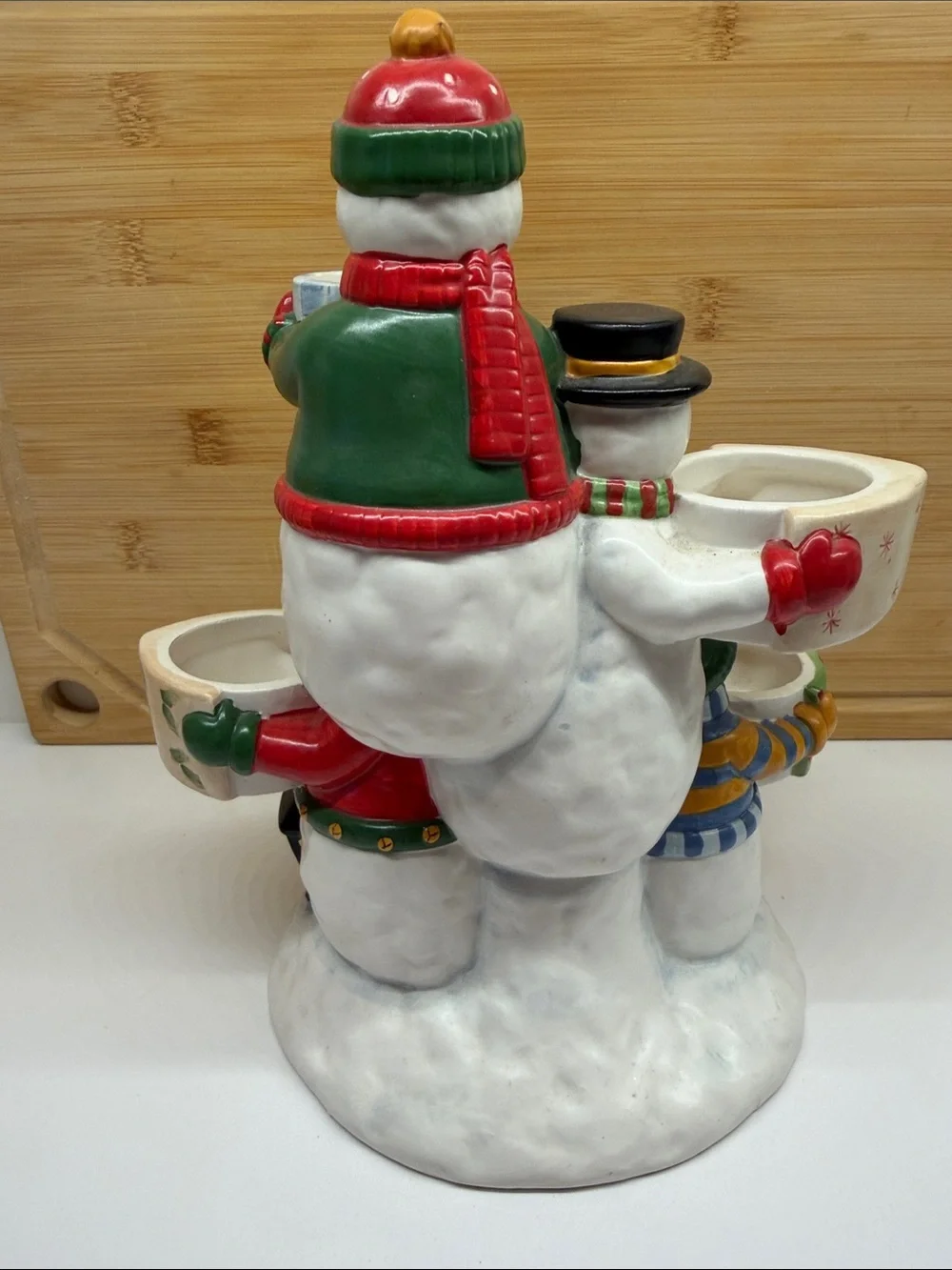 Vintage Yankee Candle Snowmen Pileup Tea Light Votive Holder